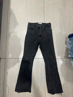 Zara Black Washed High-Rise Jeans